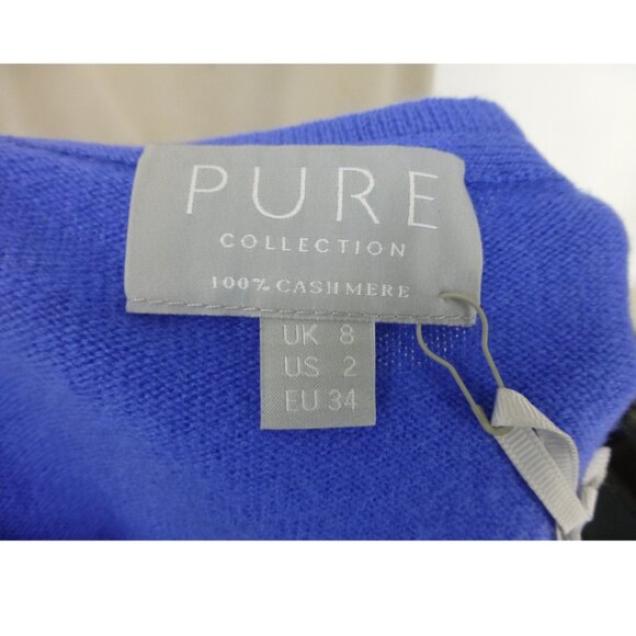 NWT100% Cashmere Pure Collection Crew Neck Blue Sweater (Size US 2) - Picture 5 of 12